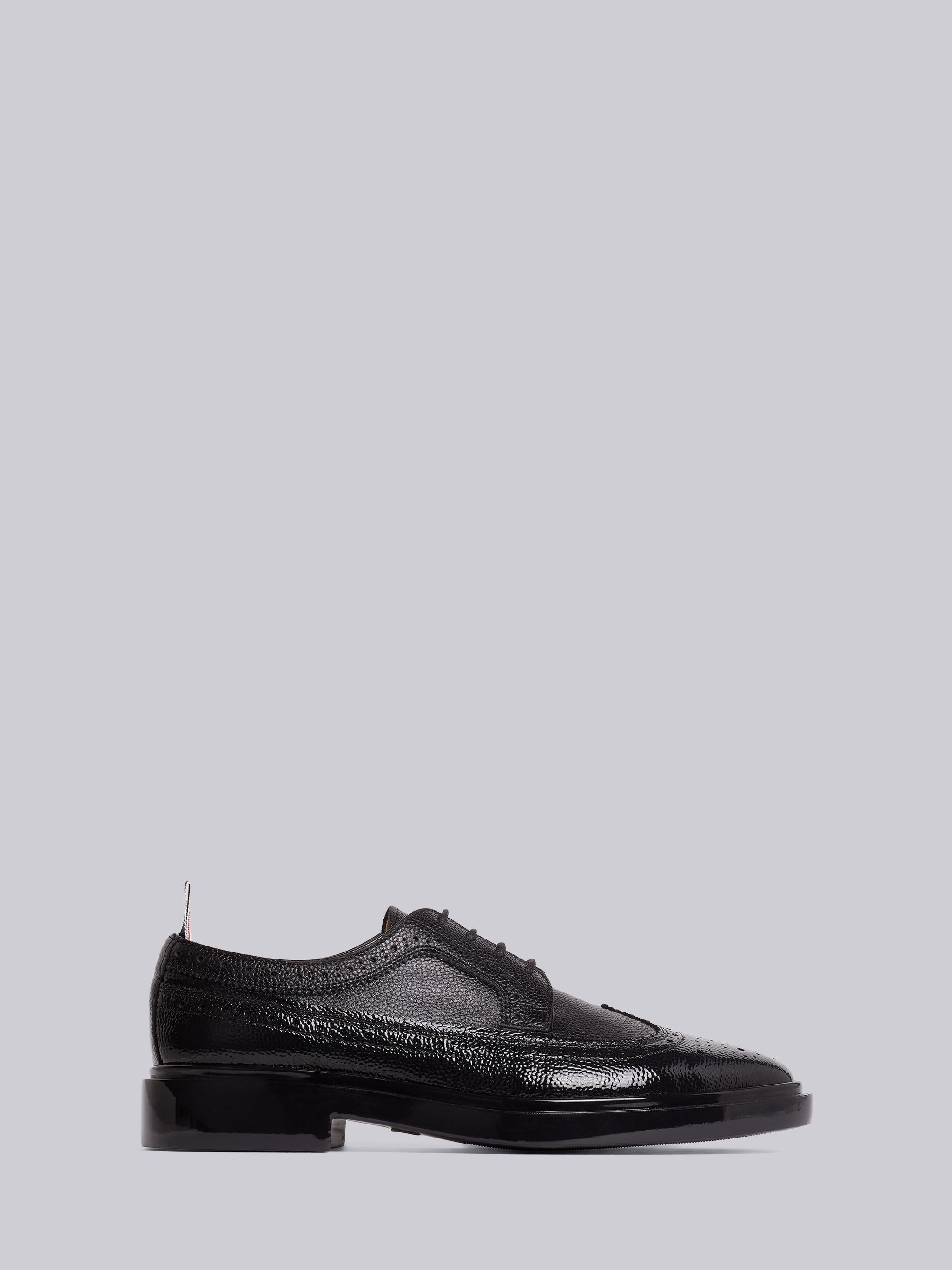 Black Pebbled Calfskin Dipped Longwing Brogue - 1