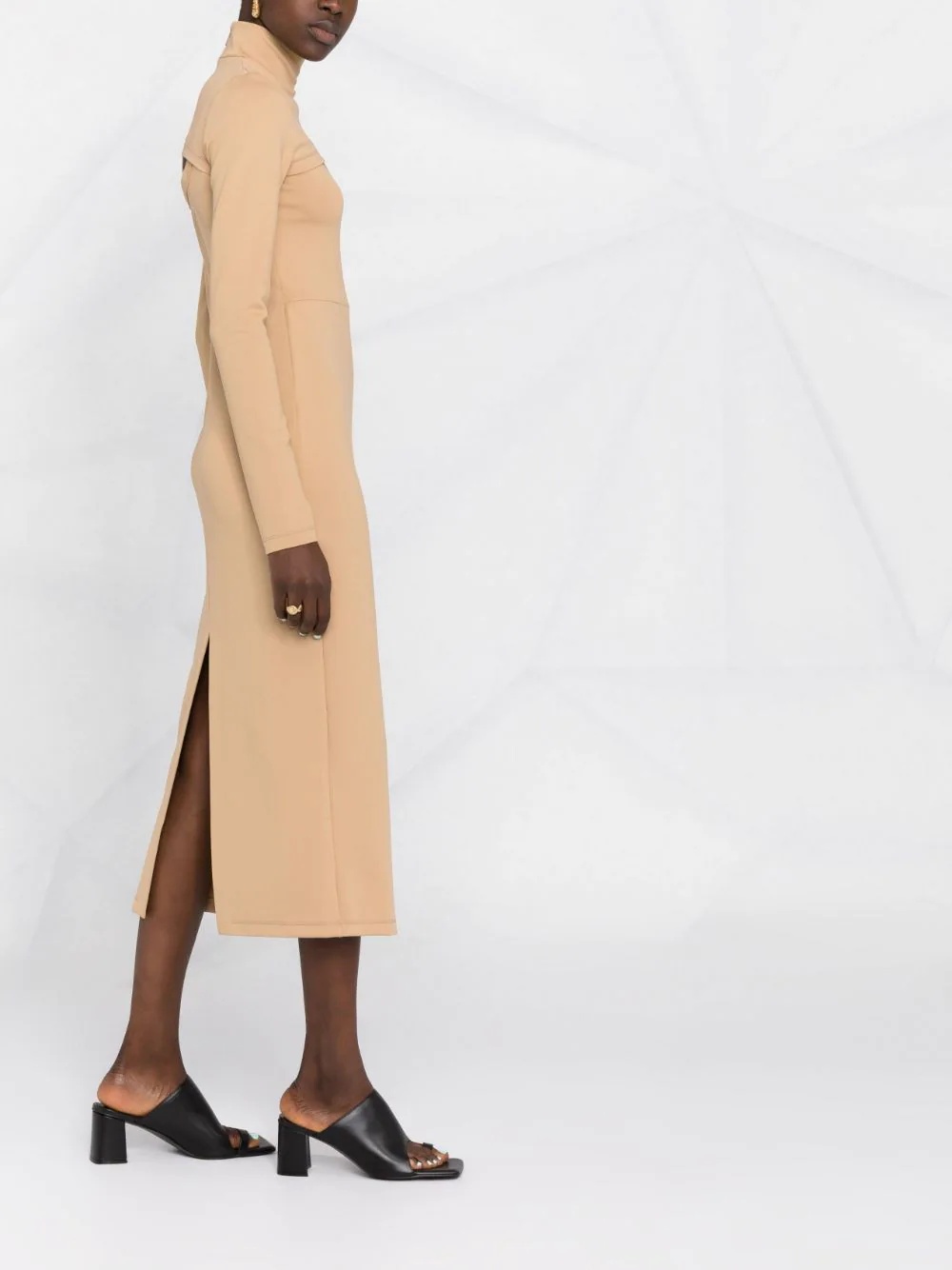 cut-out mid-length dress - 4