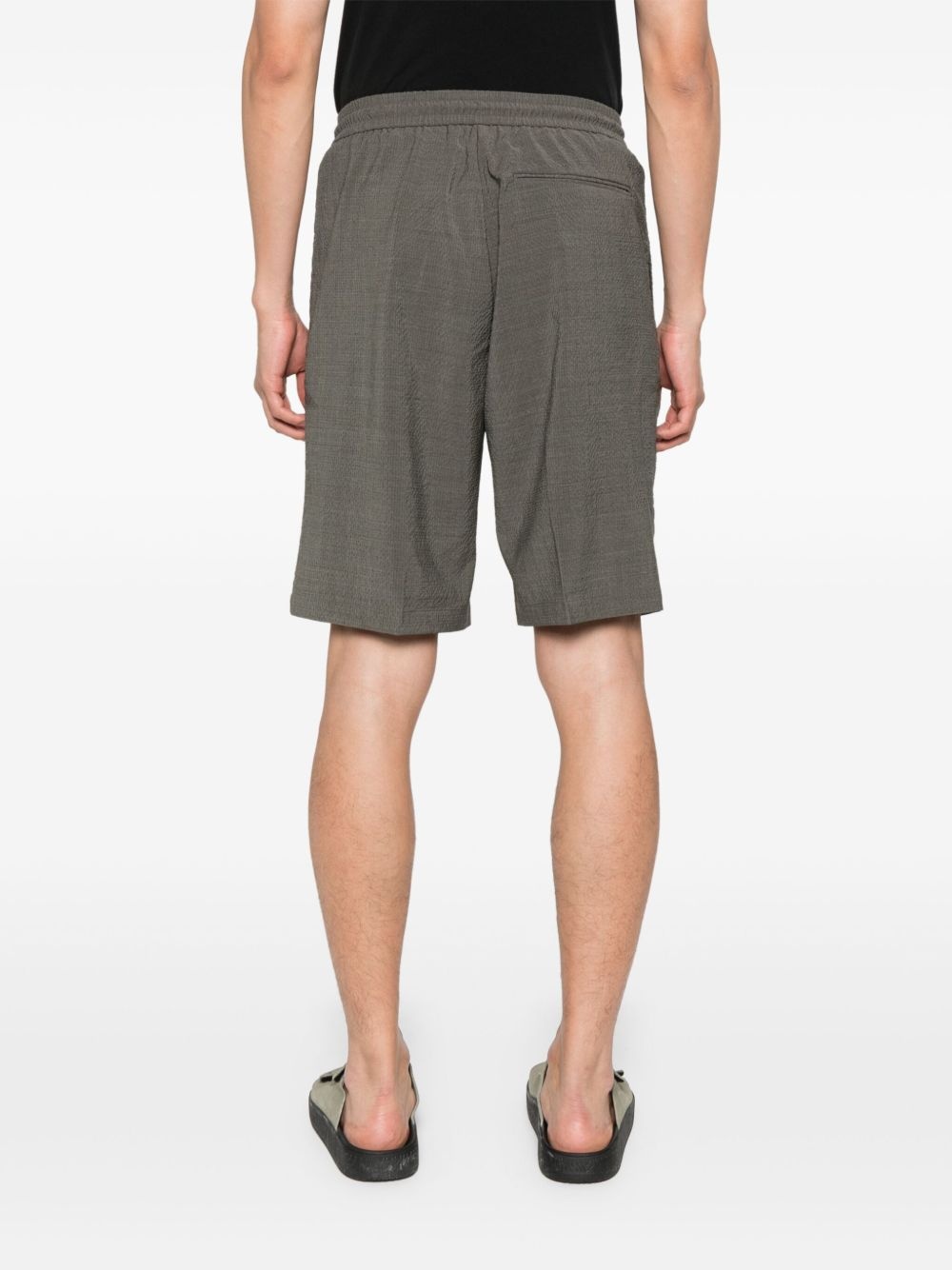 seersucker straight-leg shorts - 4