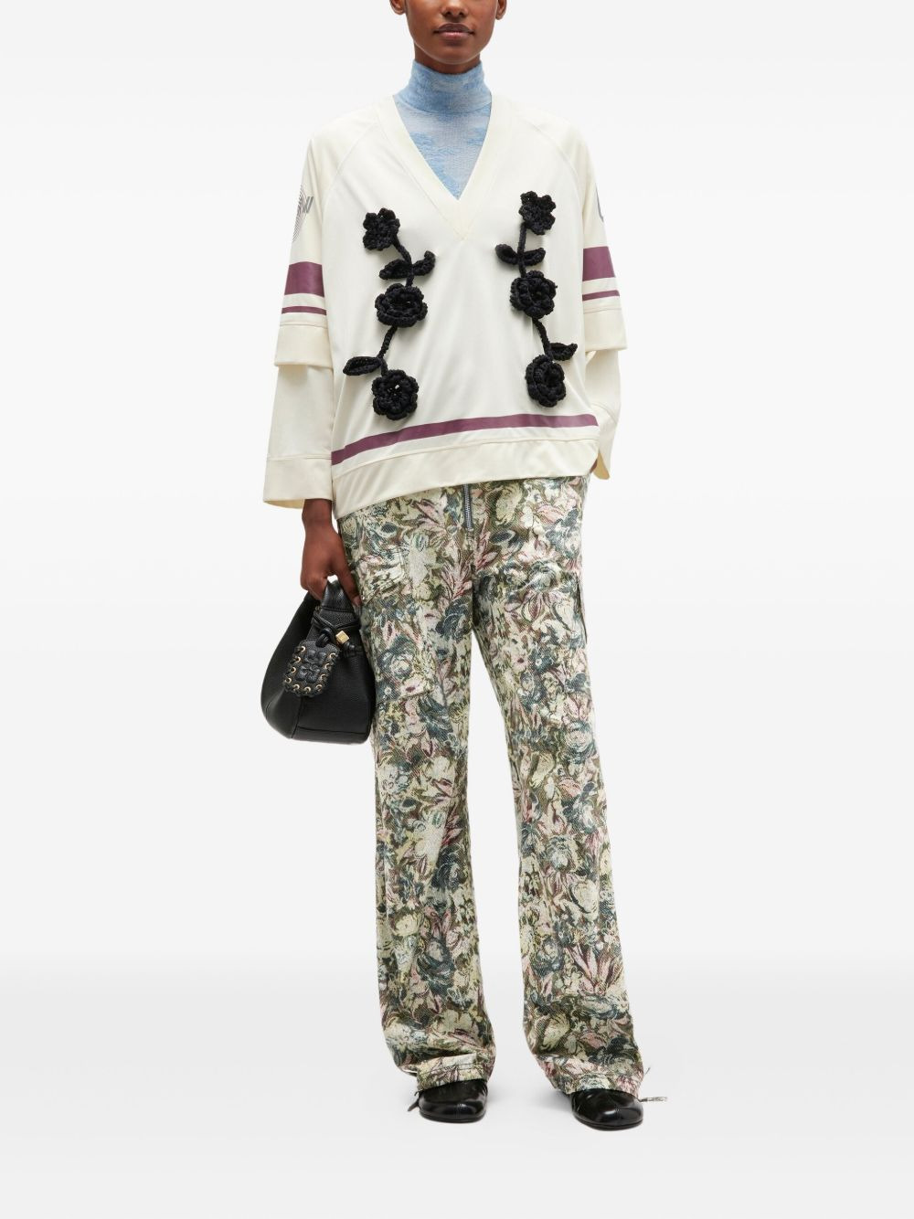 floral-print trousers - 2