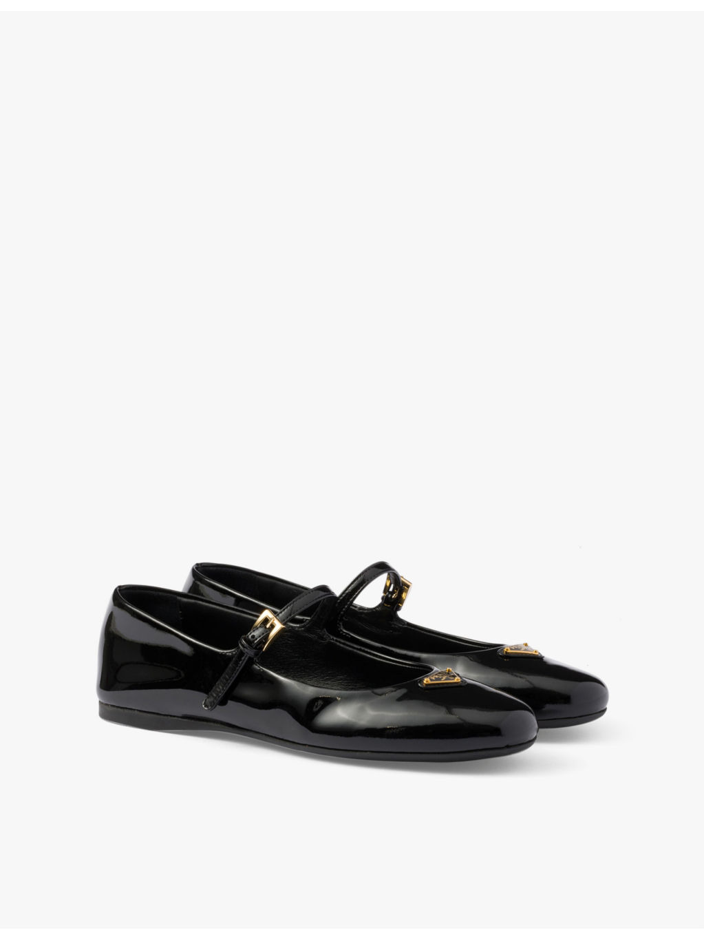 Brand-plaque patent-leather Mary Jane flats - 3