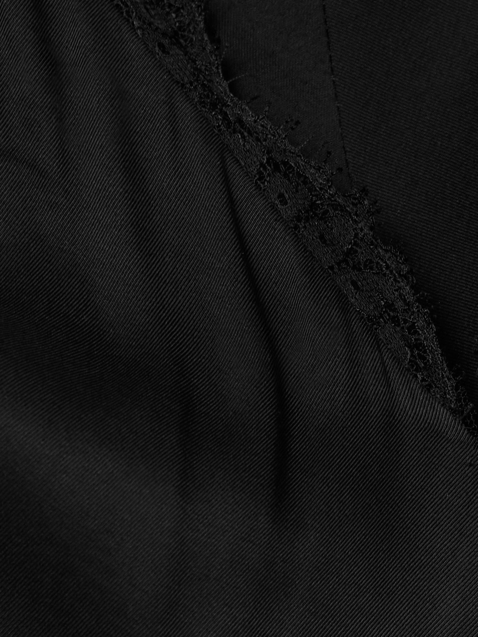 The Malone lace-trimmed twill gown Black - 4