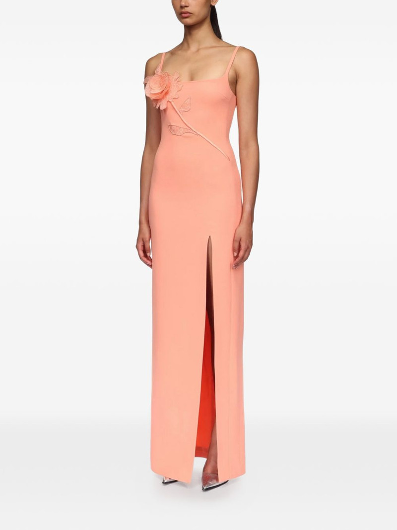 floral-appliqué slit maxi dress 3