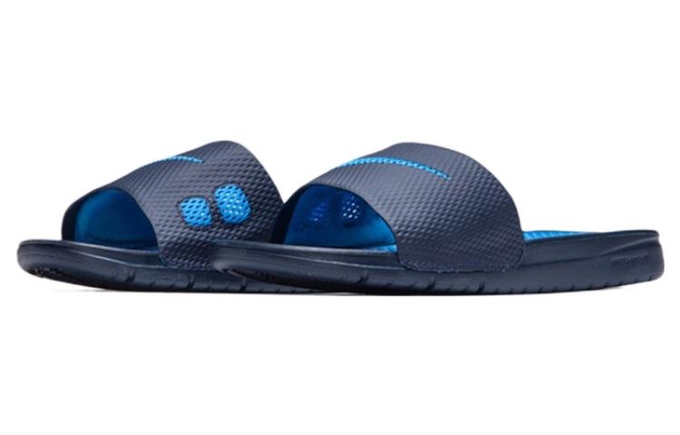 Nike Benassi Solarsoft Slide Sports Slippers Black Blue 431884-440 - 4