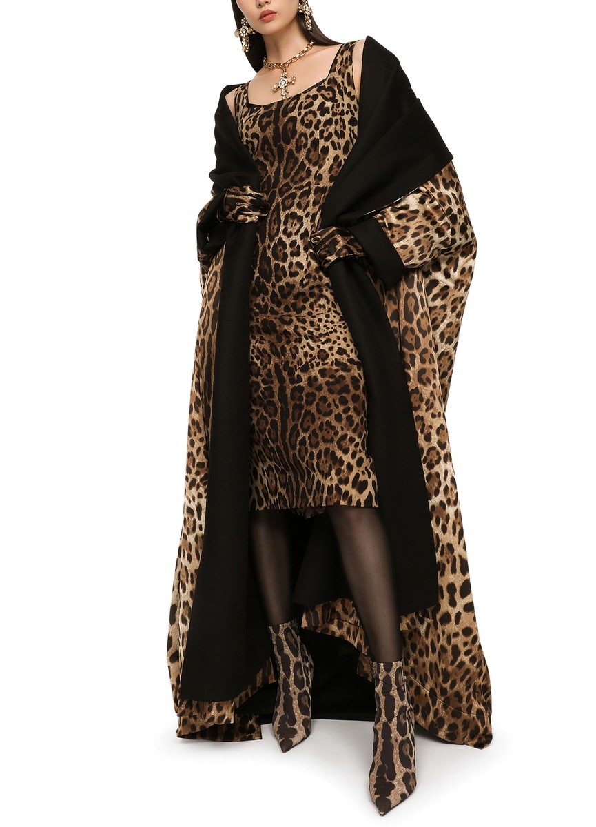 Leopard-print charmeuse midi dress - 6