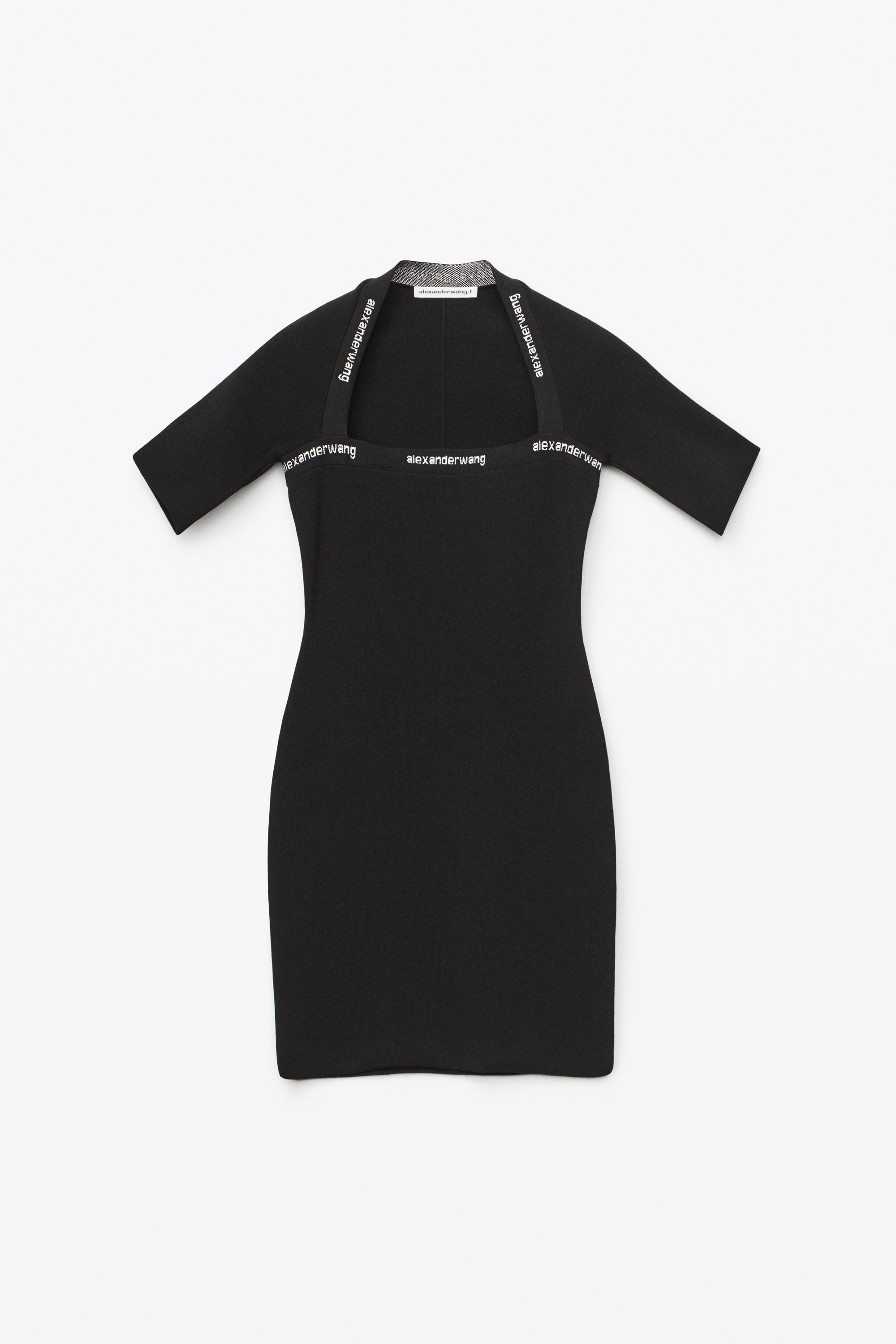 LOGO JACQUARD BODYCON DRESS IN STRETCH KNIT - 1