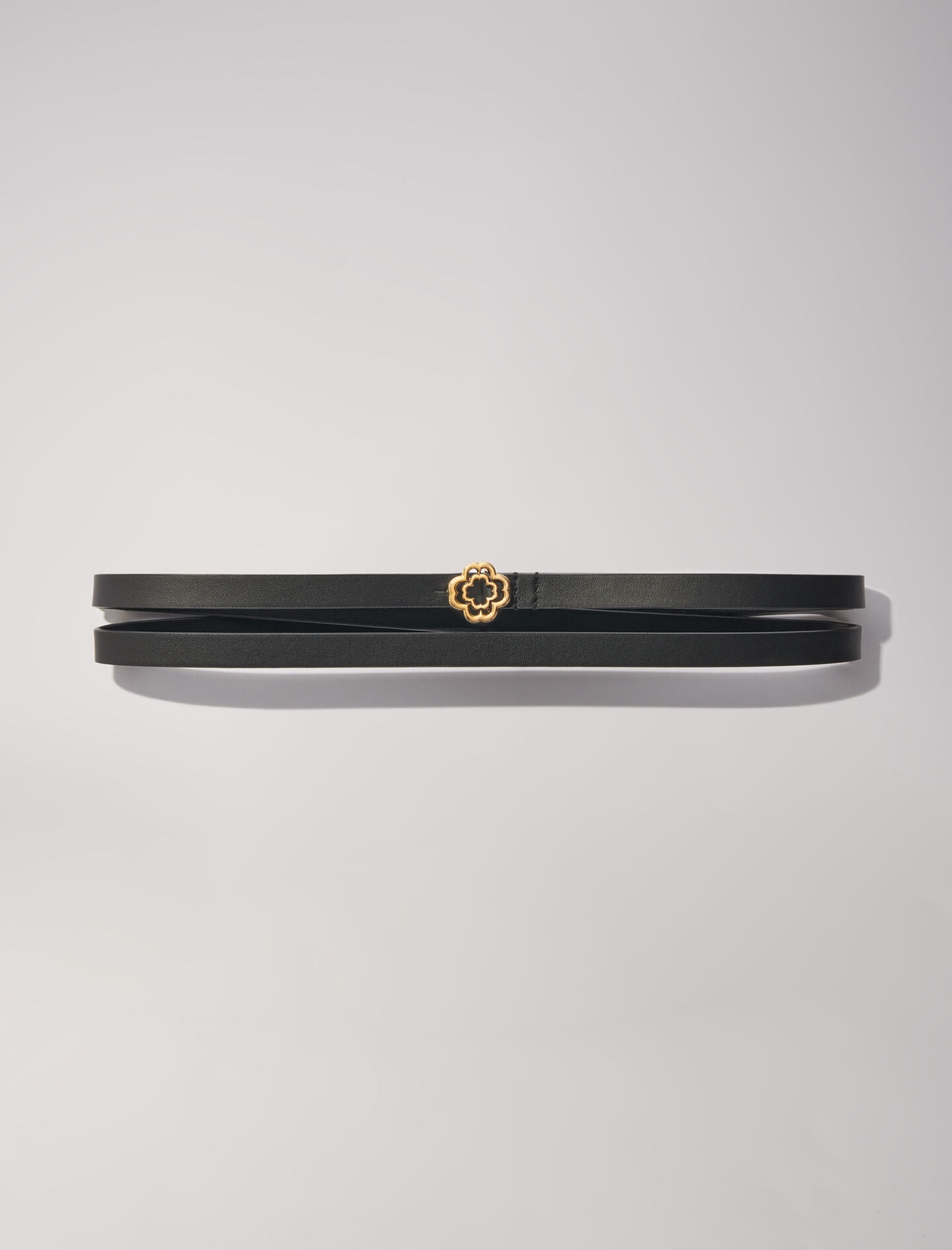 Slim double leather belt - 7