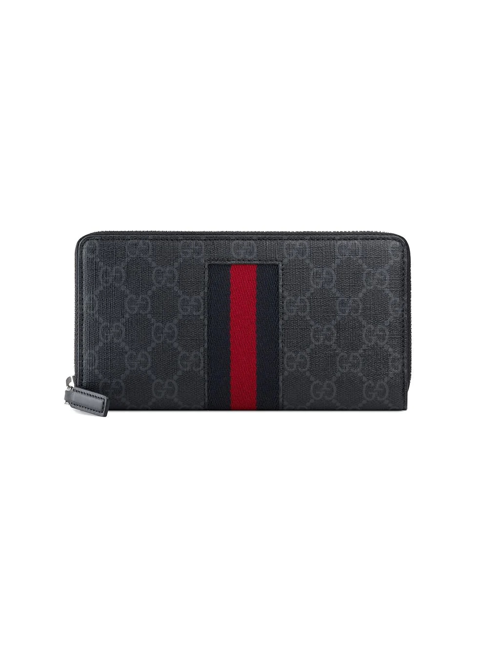 black GG Supreme Web zip around wallet - 1