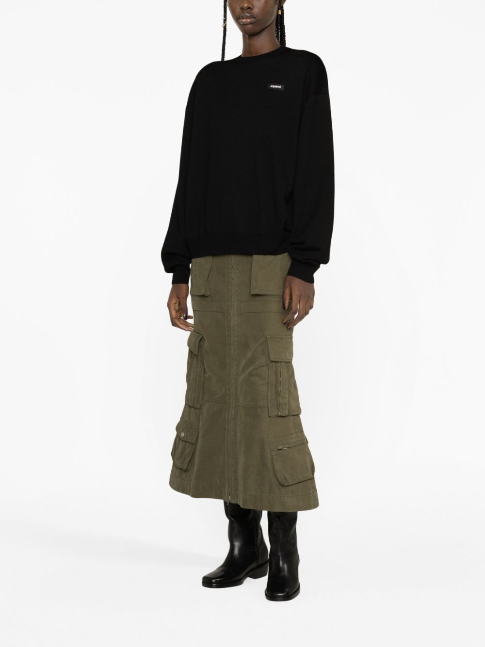 logo-print long-sleeve jumper - 3