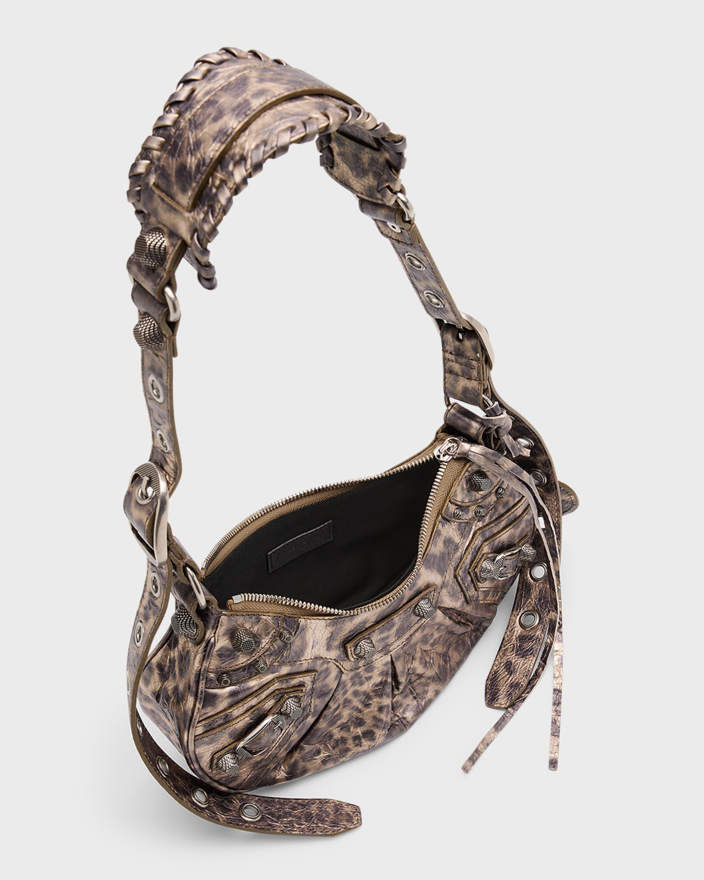 Le Cagole XS Leopard-Print Metallic Shoulder Bag - 5