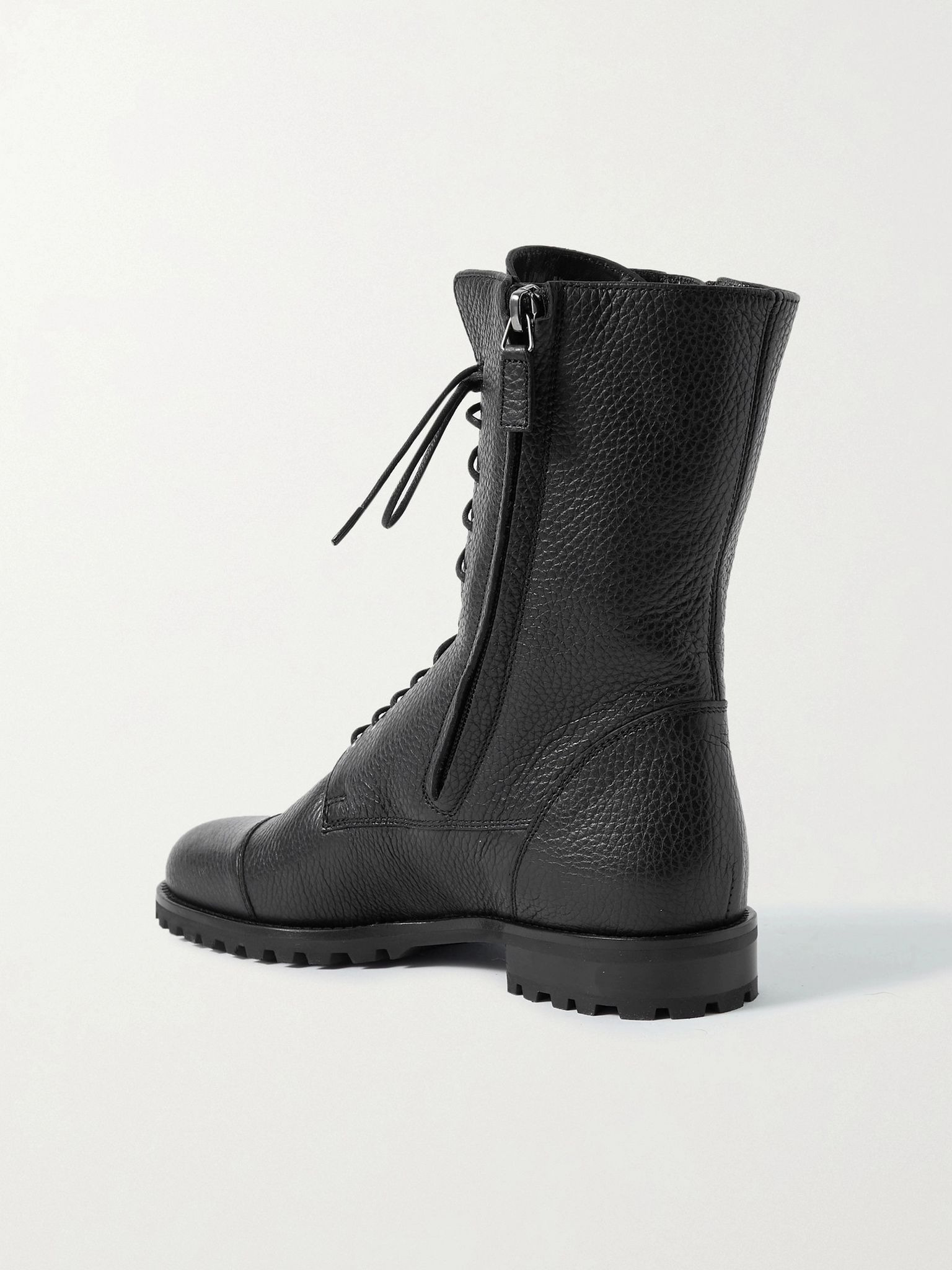 Lugata textured-leather ankle boots Black - 3