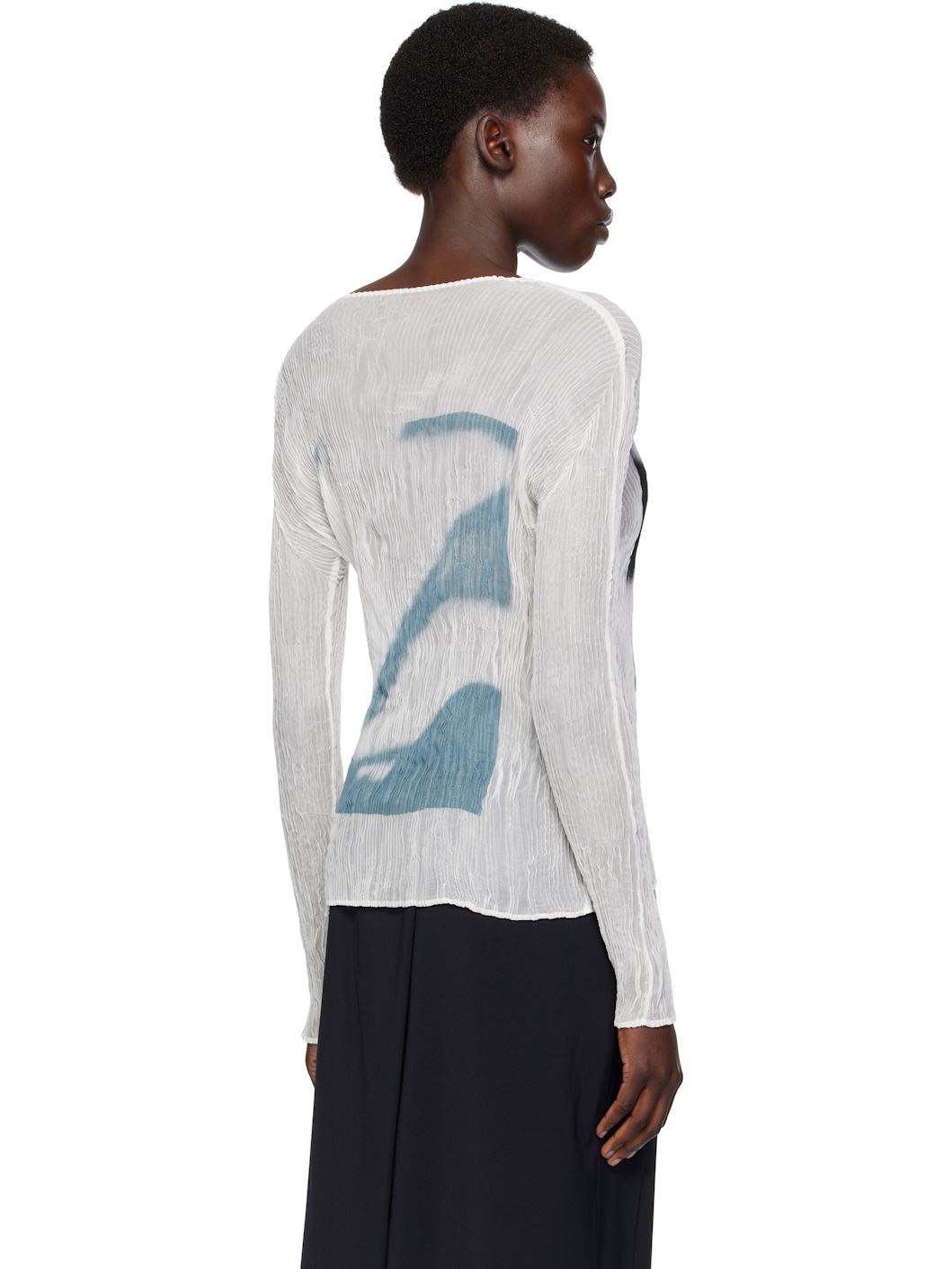 White May Shadow Study Chiffon Twist T-shirt - 3