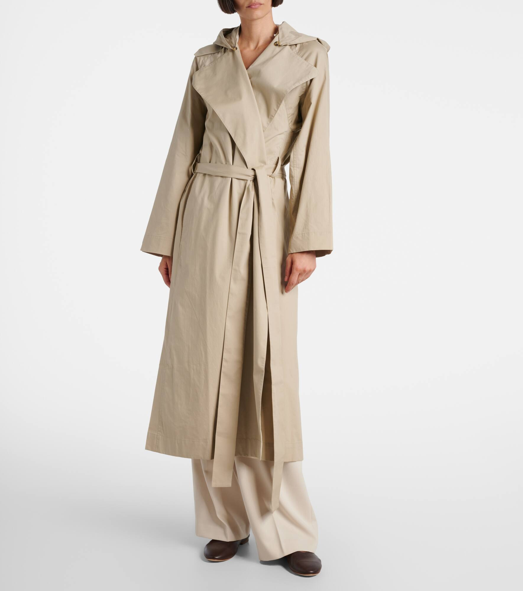 Cotton gabardine trench coat - 6