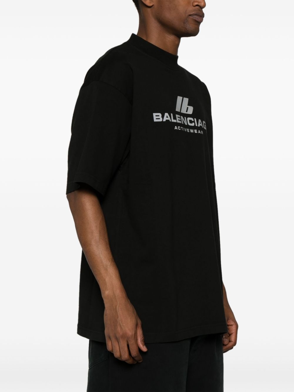 reflective-logo cotton T-shirt - 4