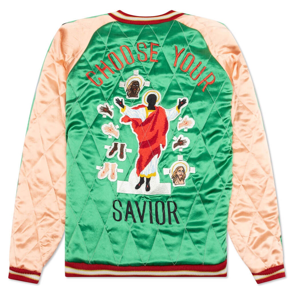 SAINT MICHAEL X SUKAJYAN REVERSIBLE JACKET - GREEN/PINK - 4