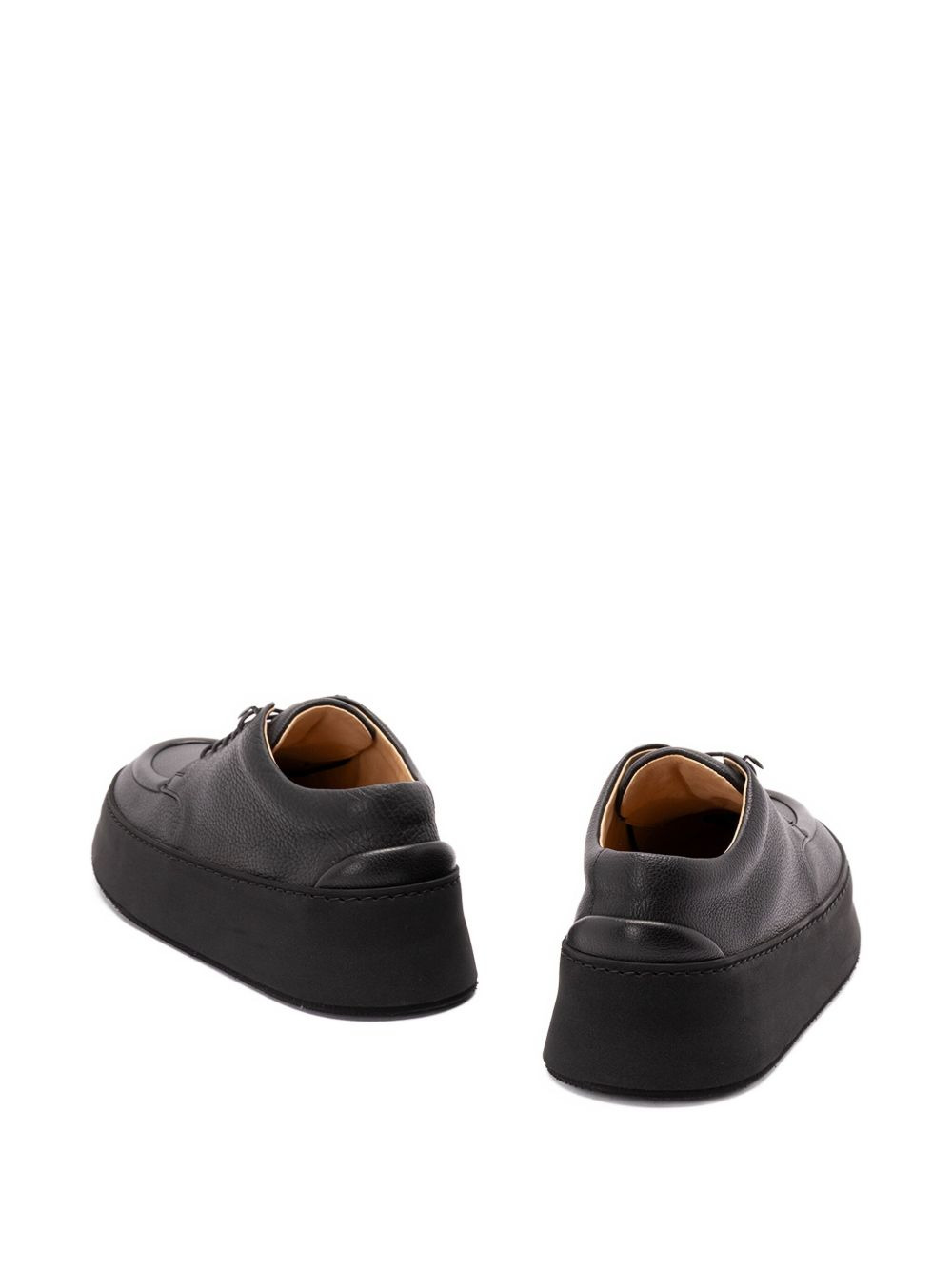 pebbled leather platform derby shoes - 2