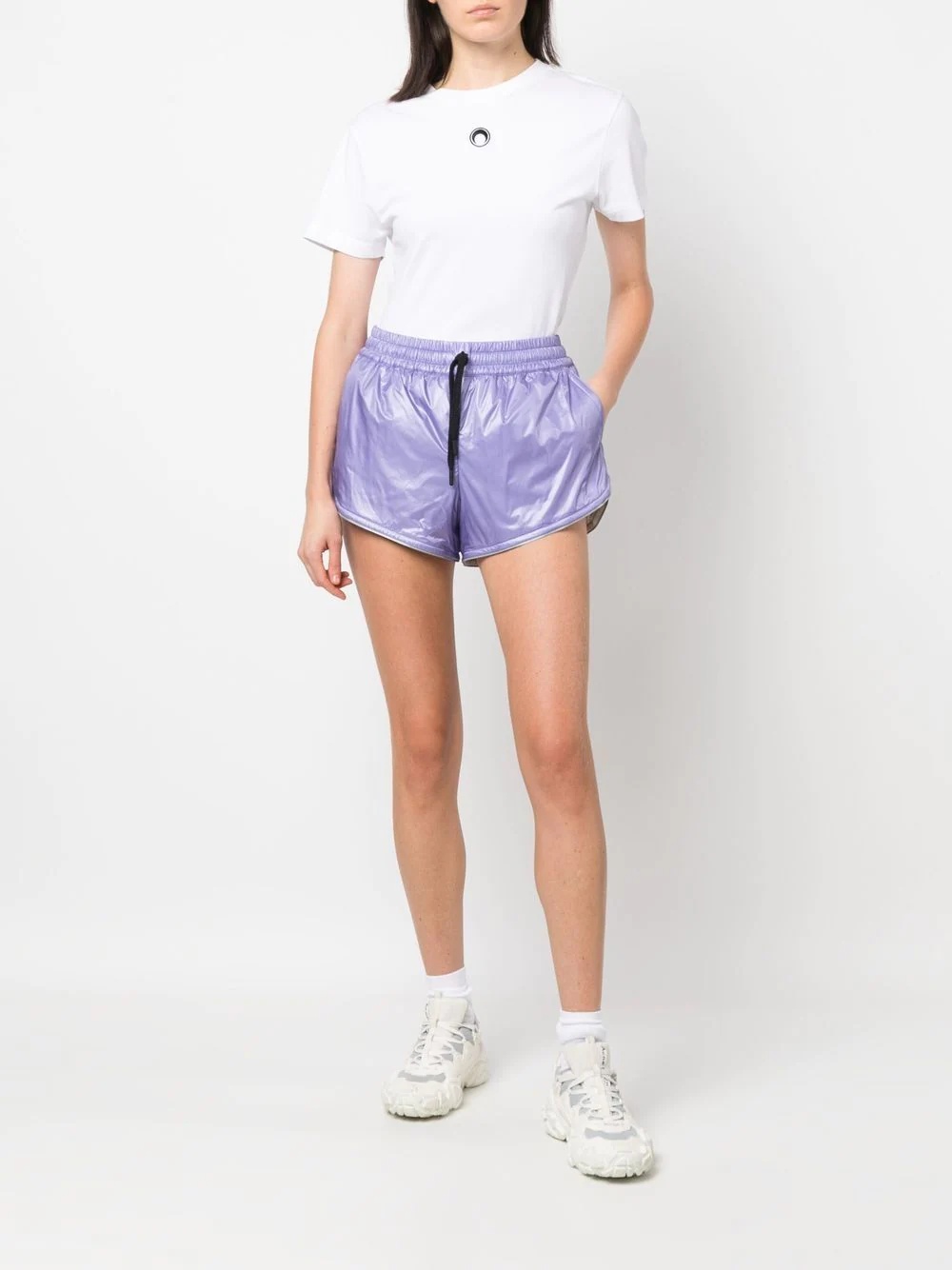 double-layer drawstring-waistband shorts - 2