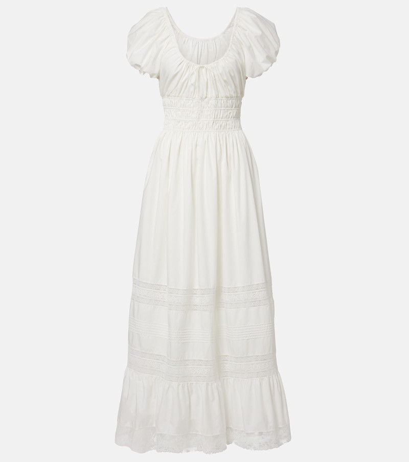 Elbie lace-trimmed cotton maxi dress 1