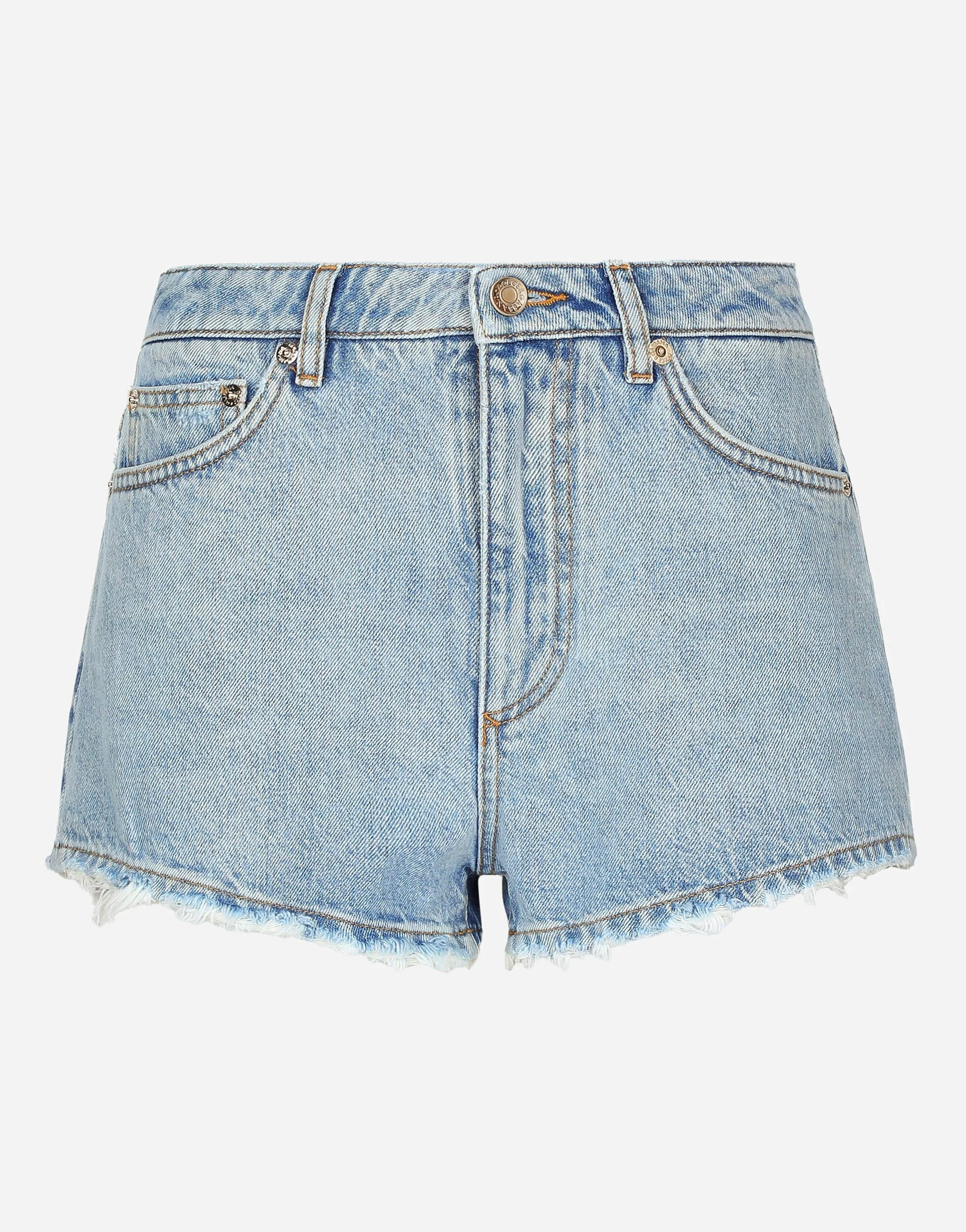 Cotton denim shorts - 1