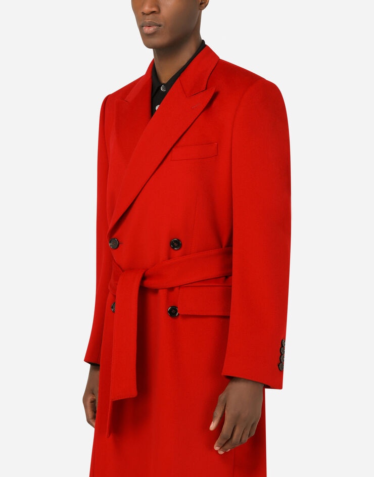 Double-breasted cashmere and wool coat - 4