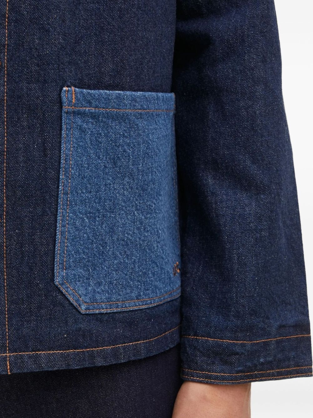 contrast-pocket denim jacket - 4
