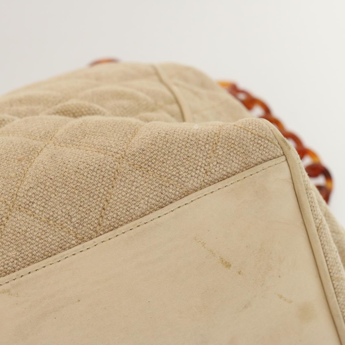 CHANEL Tote Bag Canvas Beige CC - 15