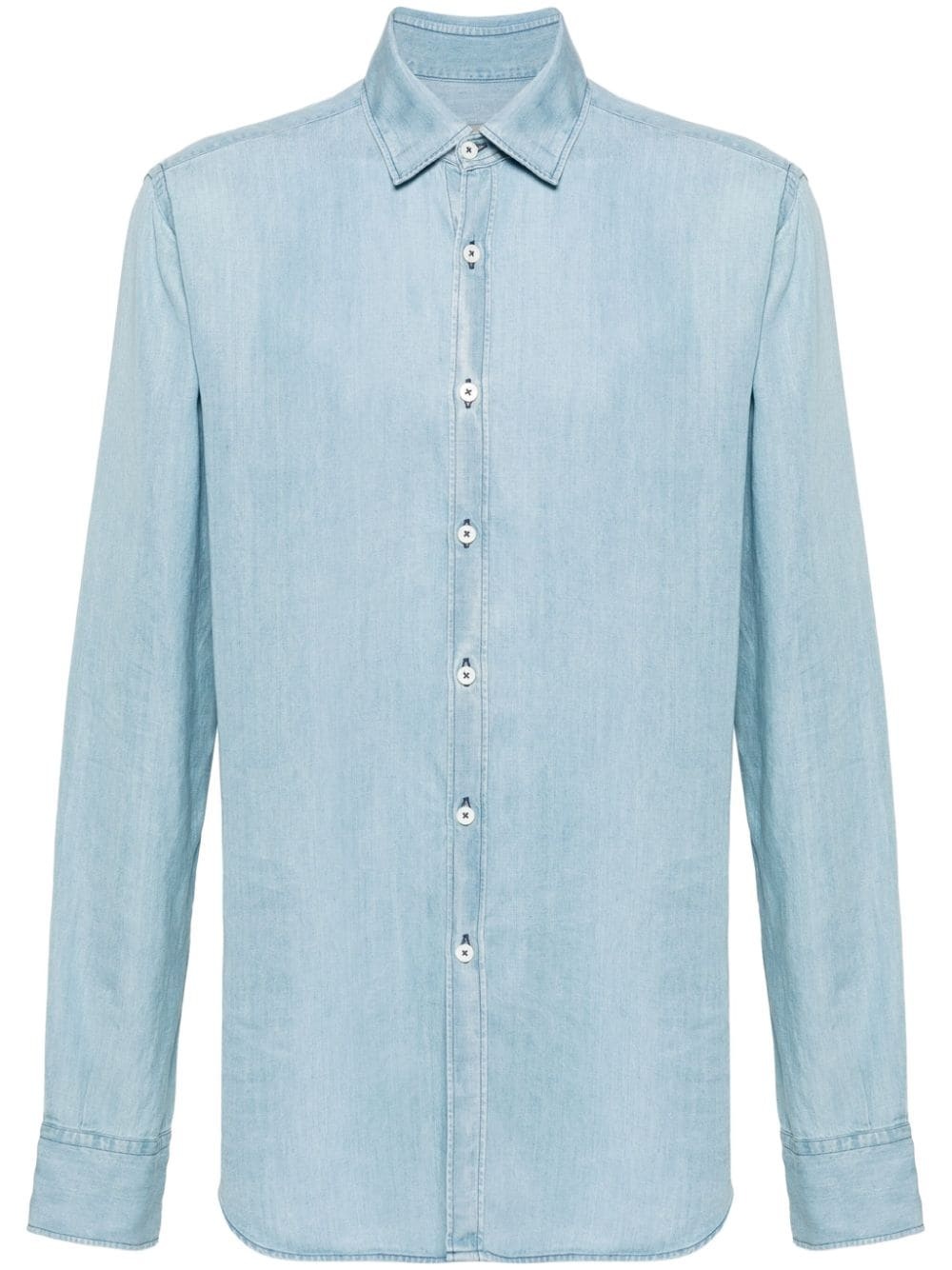 long-sleeve denim shirt - 1