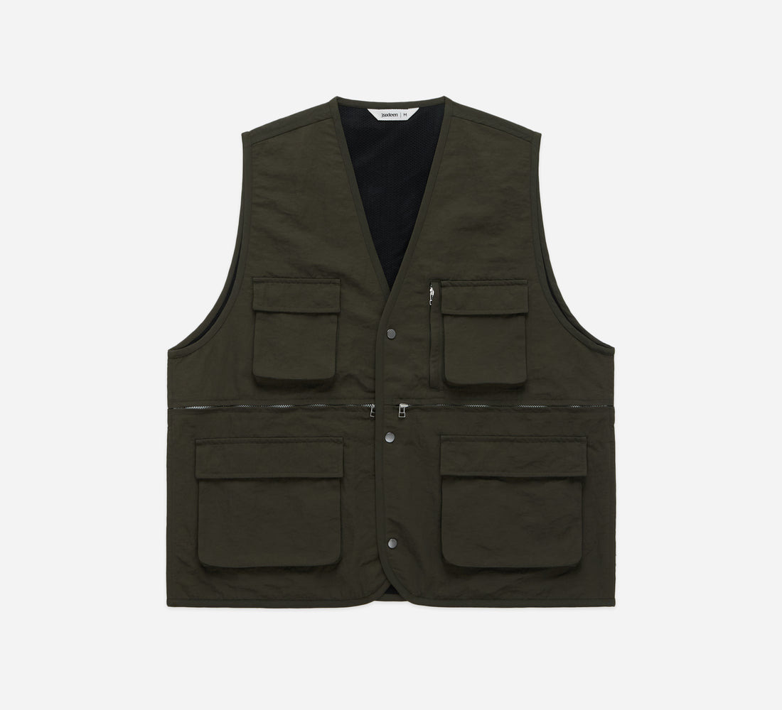 Field Vest - Olive Wrinkle Nylon - 1