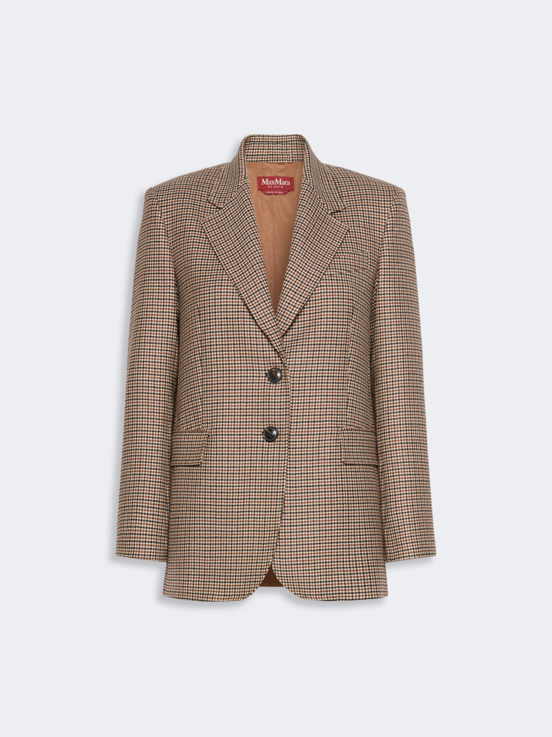 SALICE Single-breasted blazer in yarn-dyed wool - BLACK 1