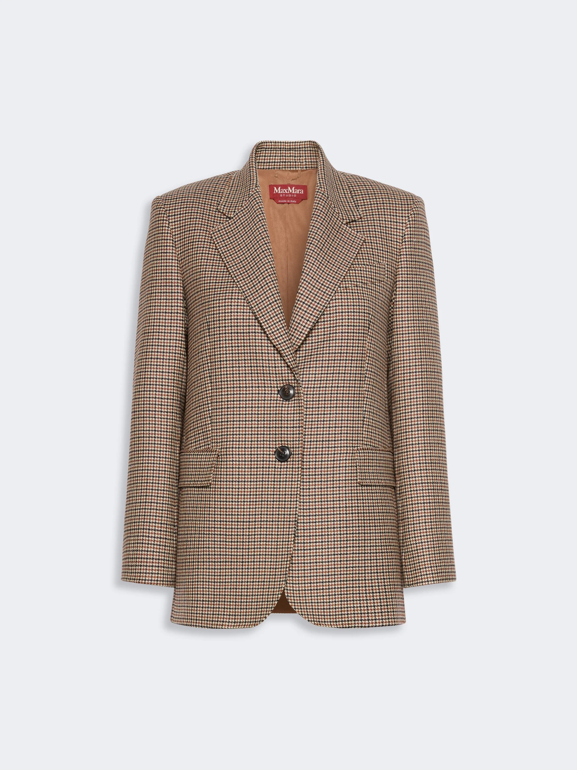 SALICE Single-breasted blazer in yarn-dyed wool - BLACK - 1