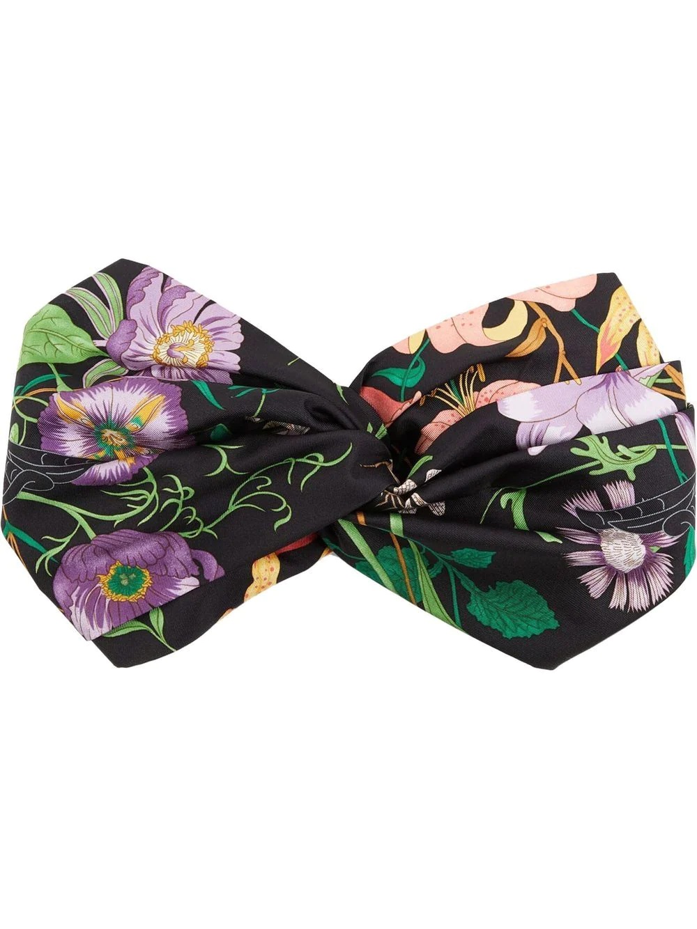 floral-print silk headband - 1