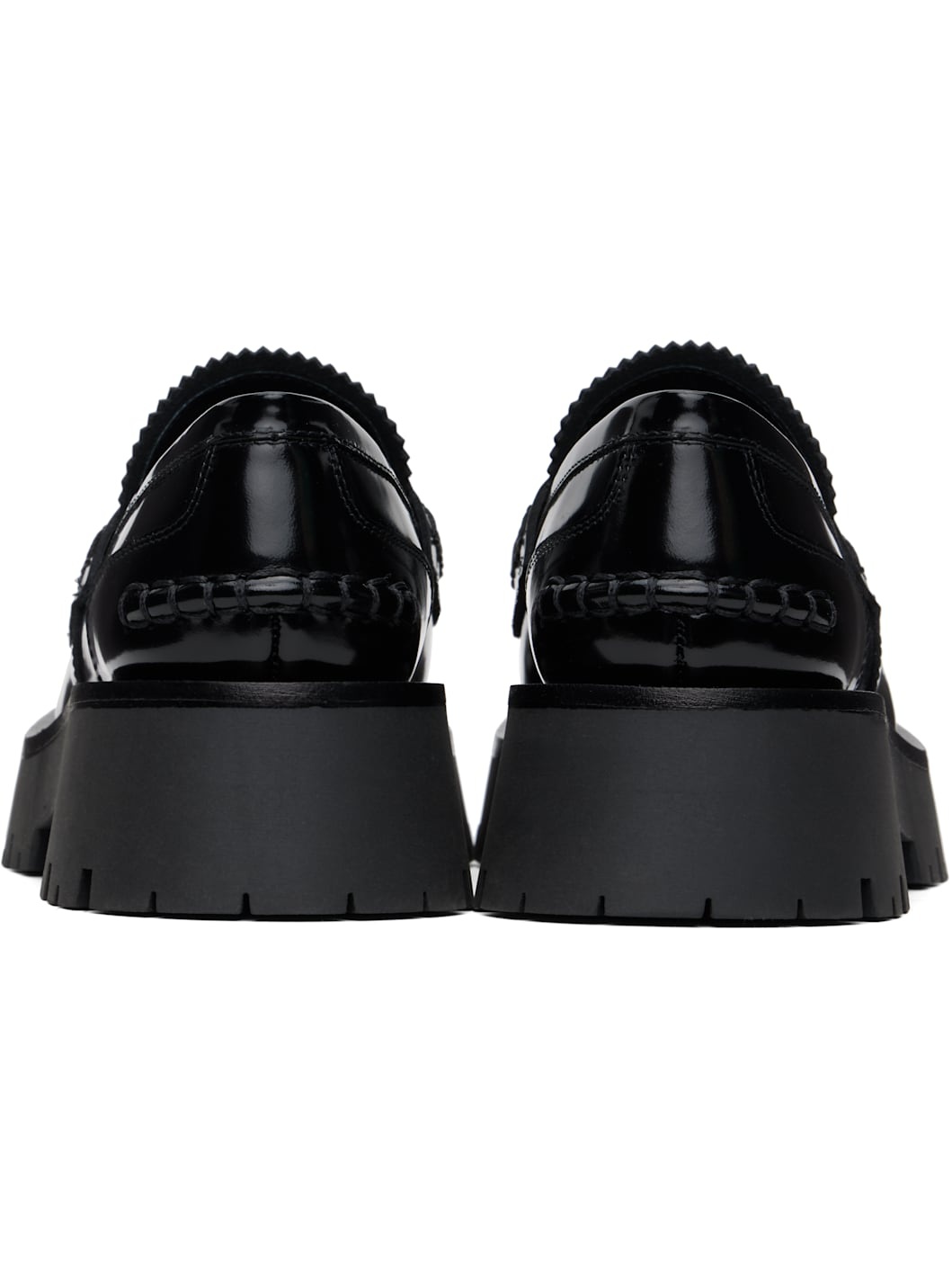 Black Carter Mid-Heel Lug Loafers - 2