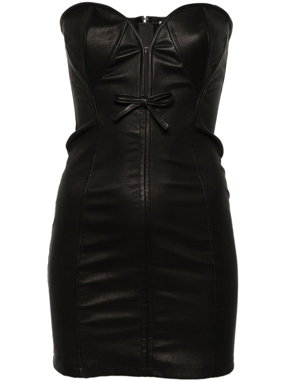 corset leather minidress - 1