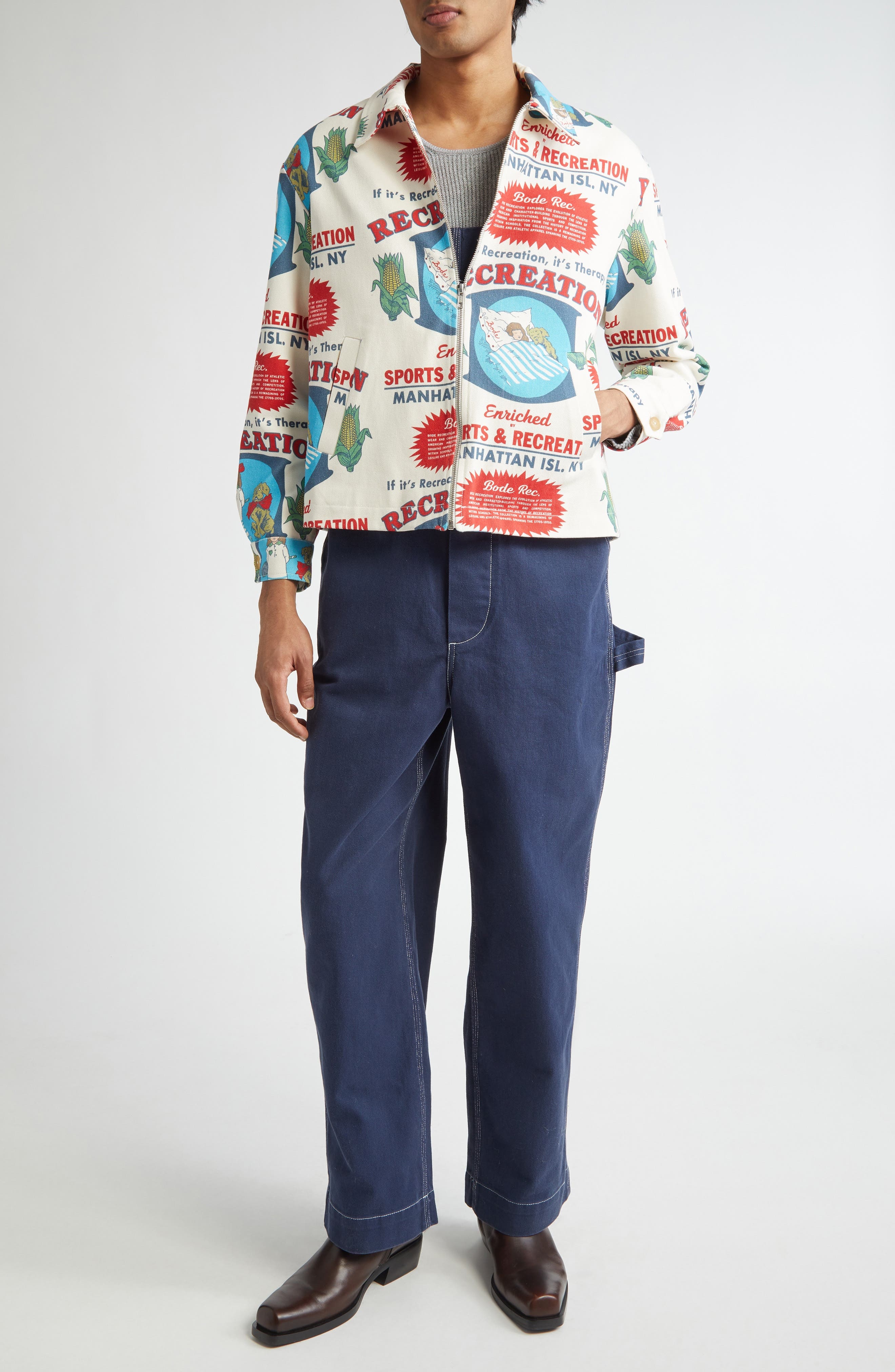 Bode Enrichment Jacket in White Multi at Nordstrom - 2