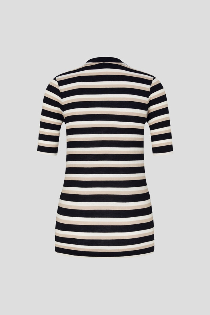 BOGNER Rabea Knitted top in Black/Beige outlook