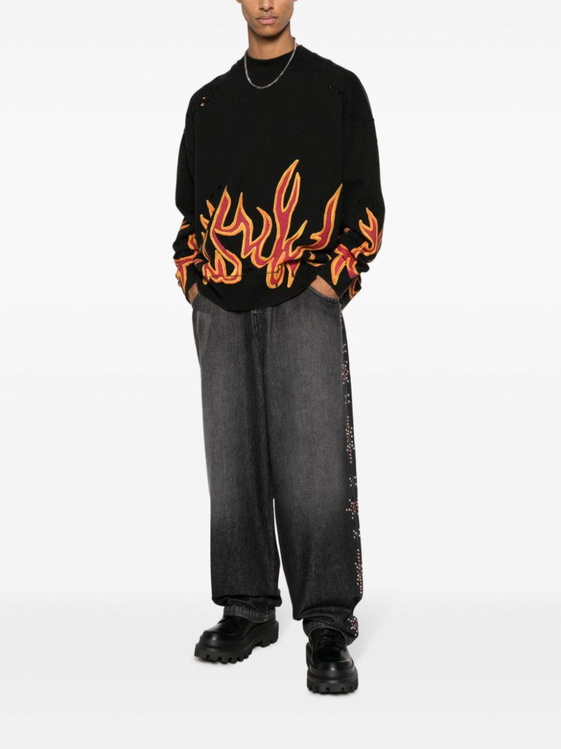 BLUEMARBLE stud-embellished wide-leg jeans outlook
