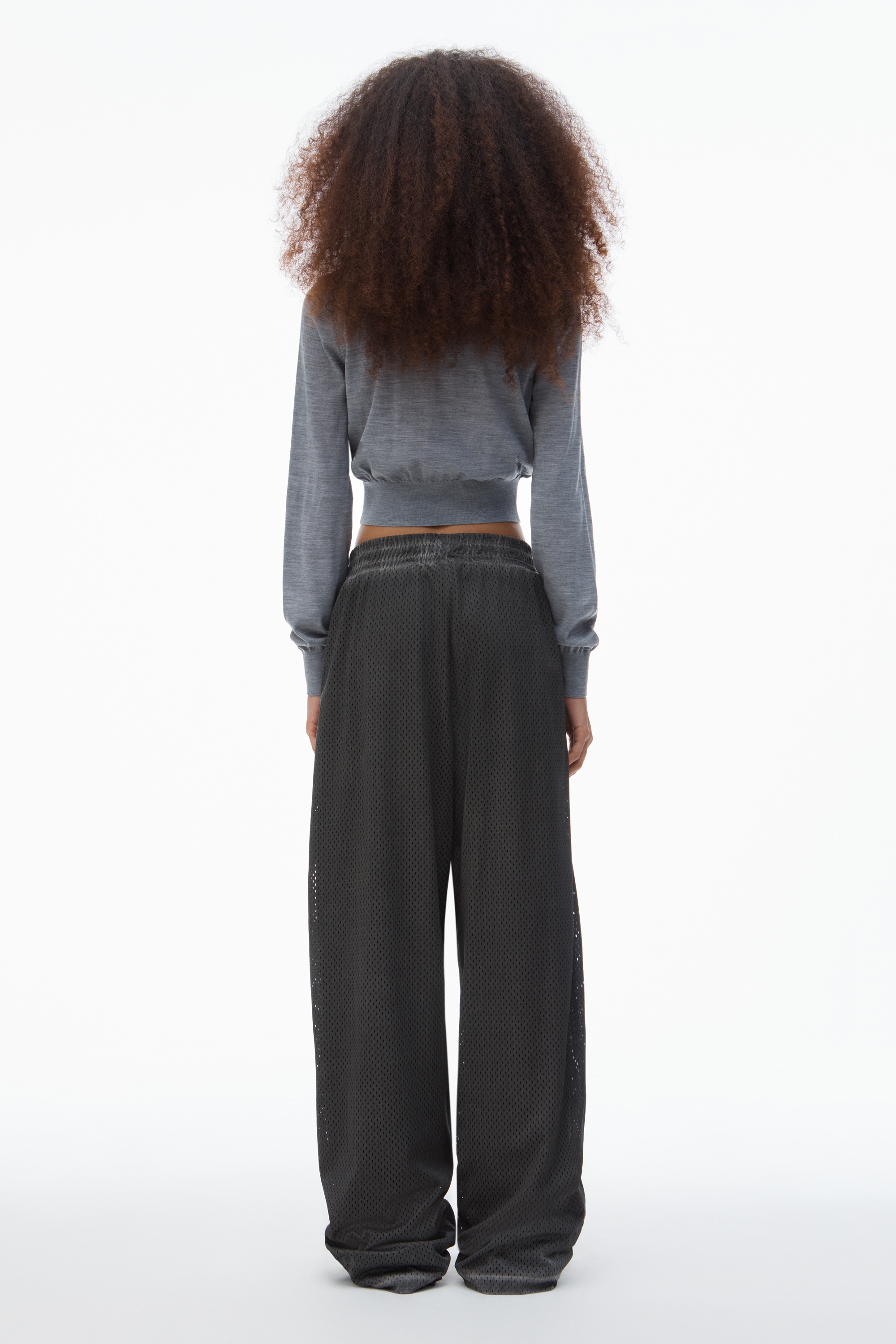 High-Frequency Stacked Logo Cardigan in Merino Wool - 4