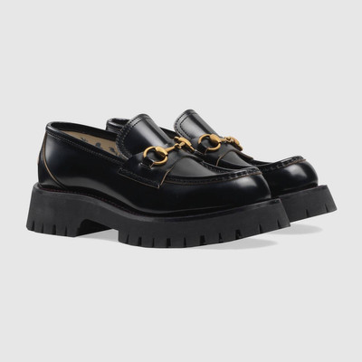 GUCCI Leather lug sole Horsebit loafer outlook