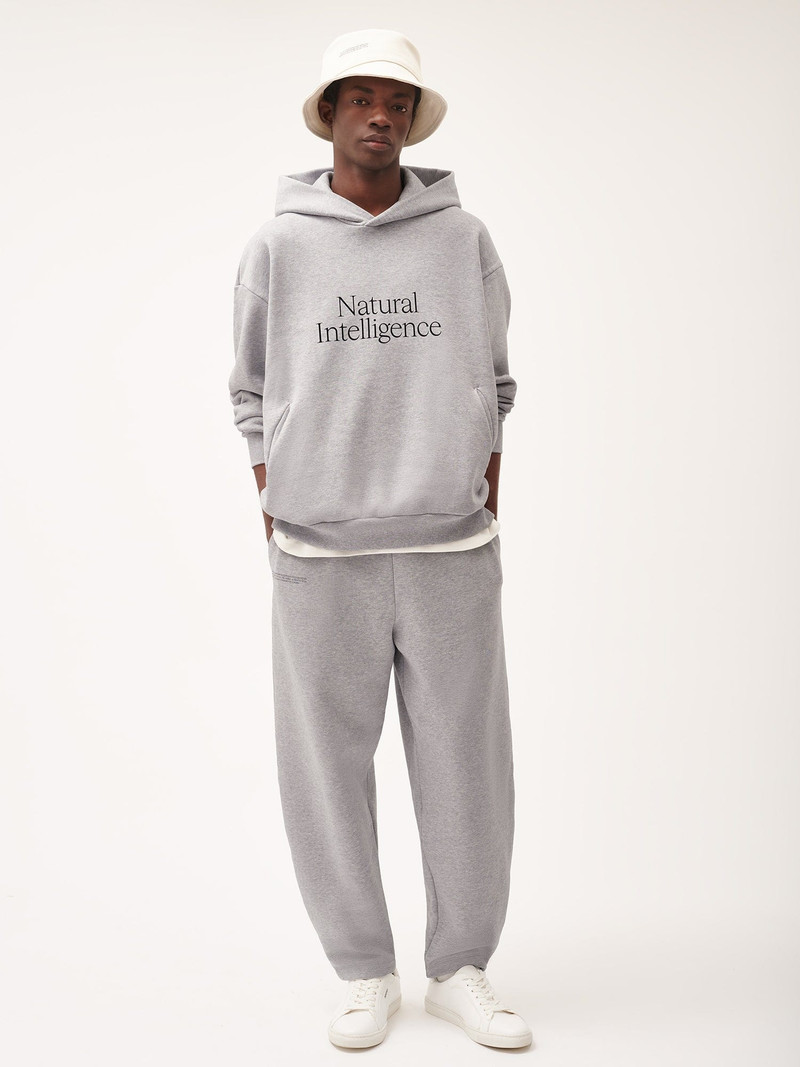 PANGAIA Mens DNA Barrel-Leg Track Pants - Grey Marl outlook