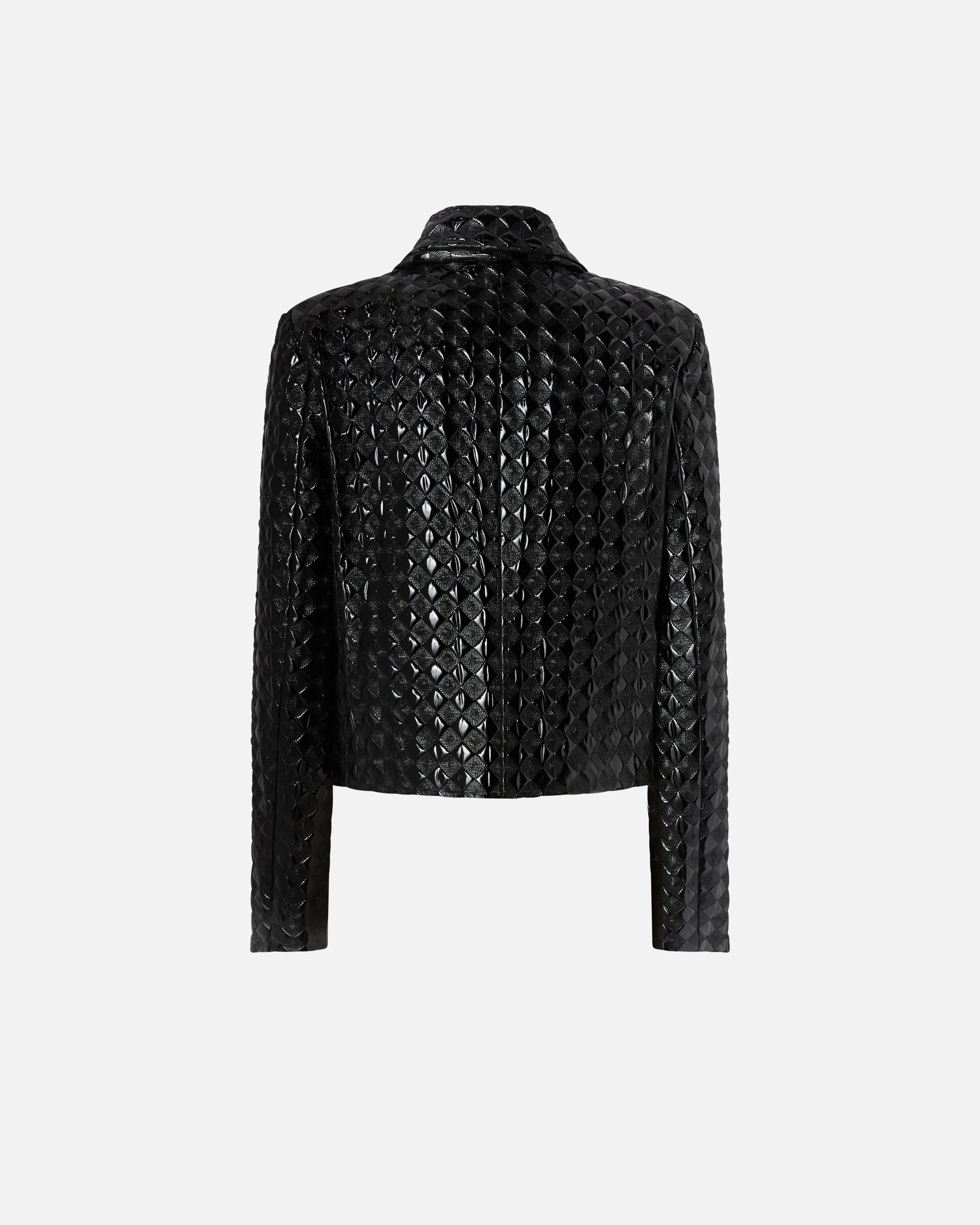 SHORT QUILTED PATENT-EFFECT JACKET - 6