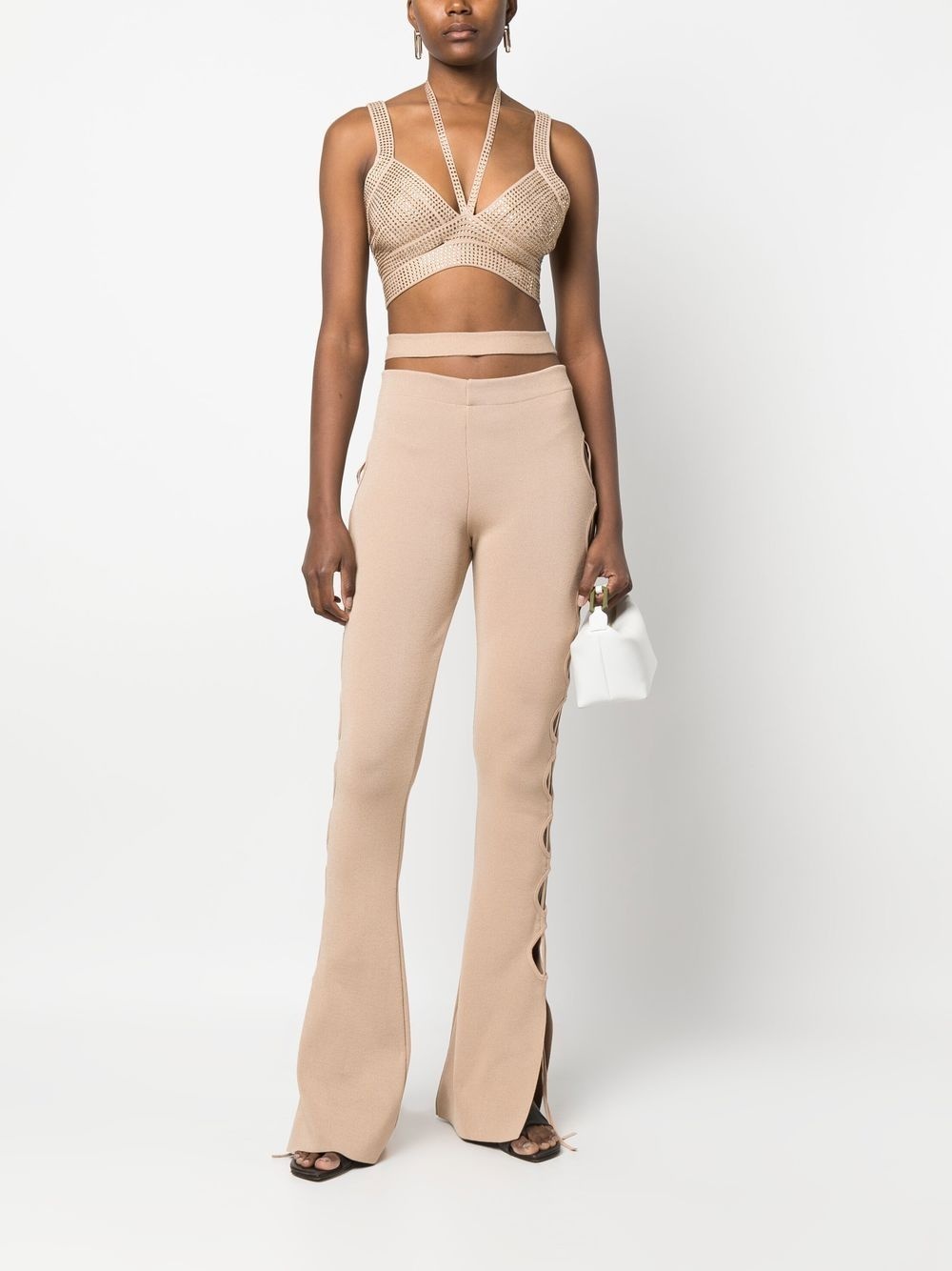cut-out detail bootcut trousers - 2