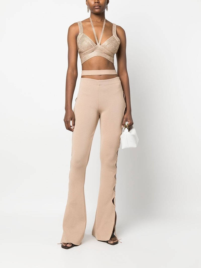 ANDREĀDAMO cut-out detail bootcut trousers outlook