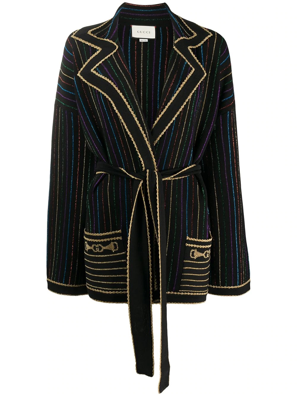 metallic stripe cardi-coat - 1