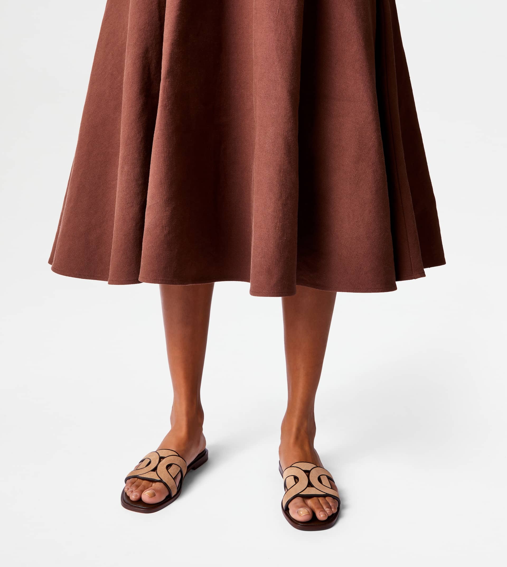 Tod's SANDALS IN SUEDE - BROWN | REVERSIBLE