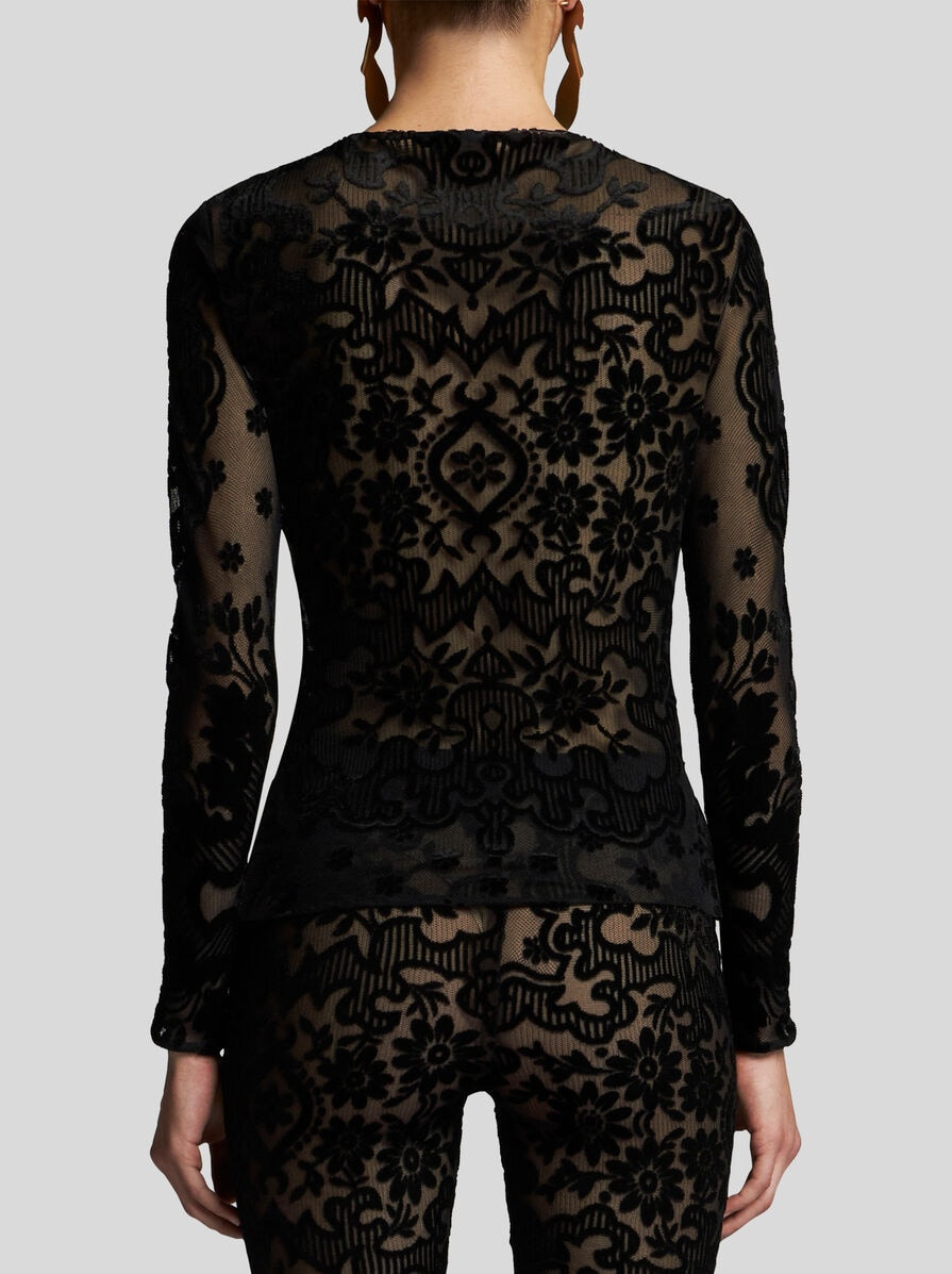 TULLE AND JACQUARD VELVET TOP - 5