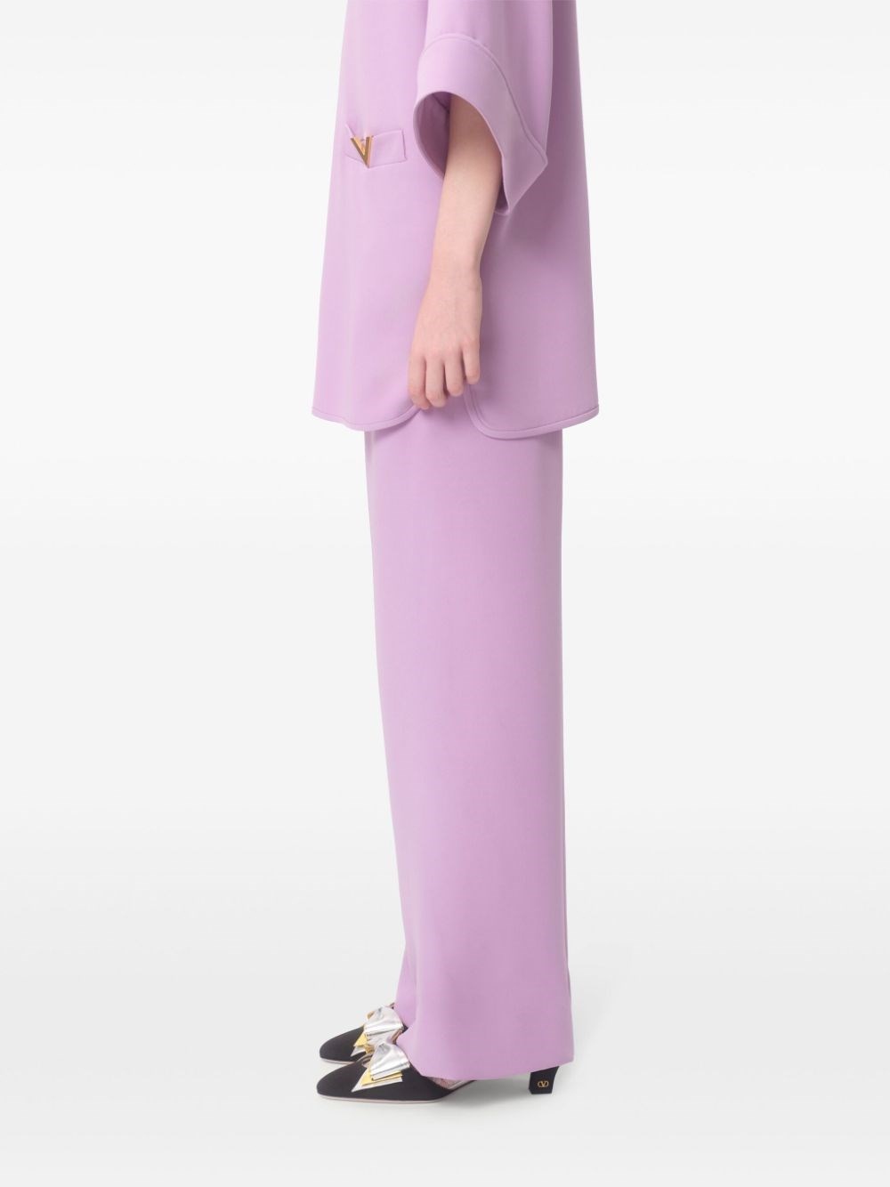 ボトムスその他 Valentino Wide lilac silk pants VALENTINO GARAVANI Silk-cady wide-leg pants | NET-A-PORTER
