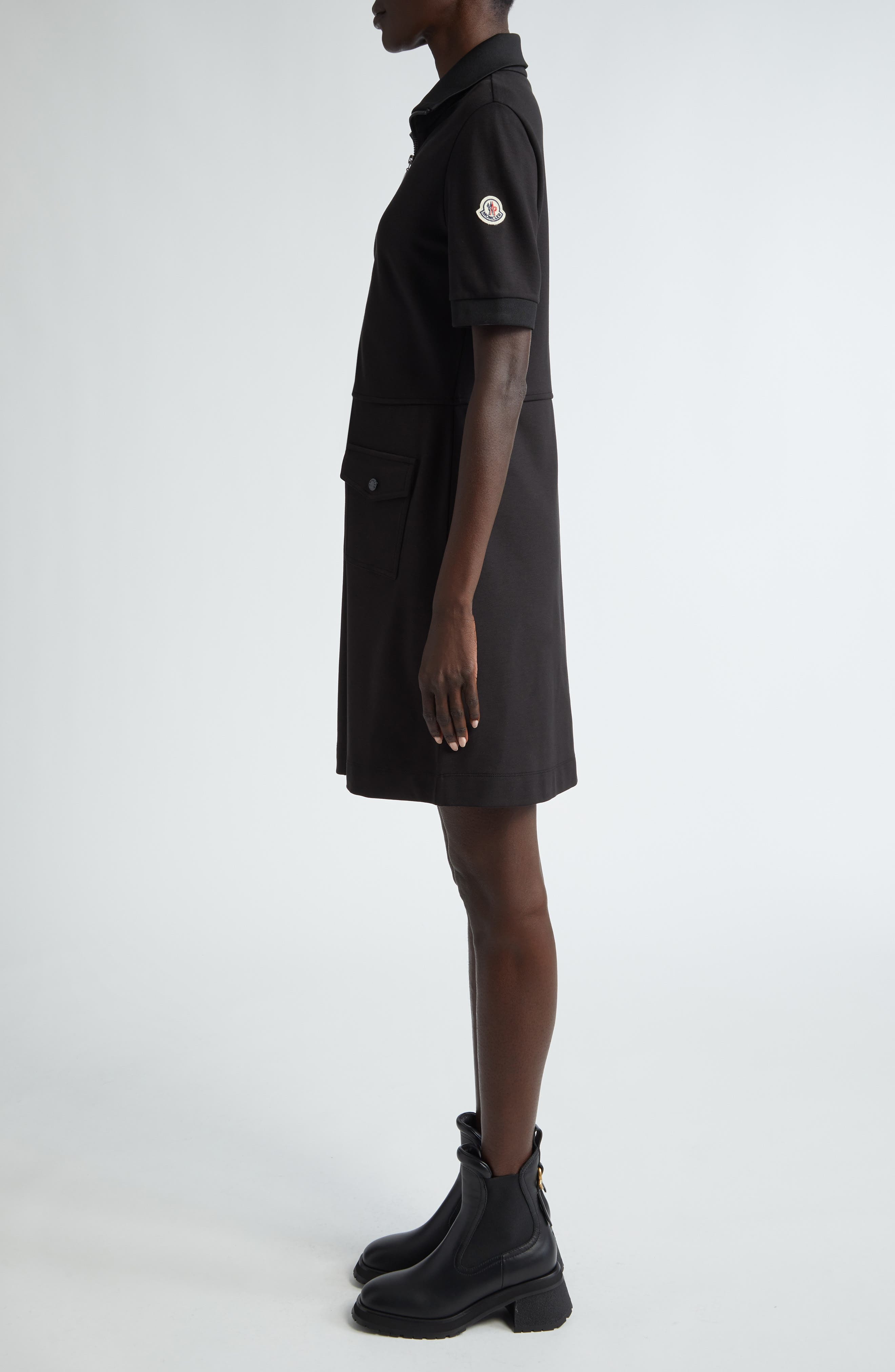 Zip Front Piqué Knit Polo Dress - 3