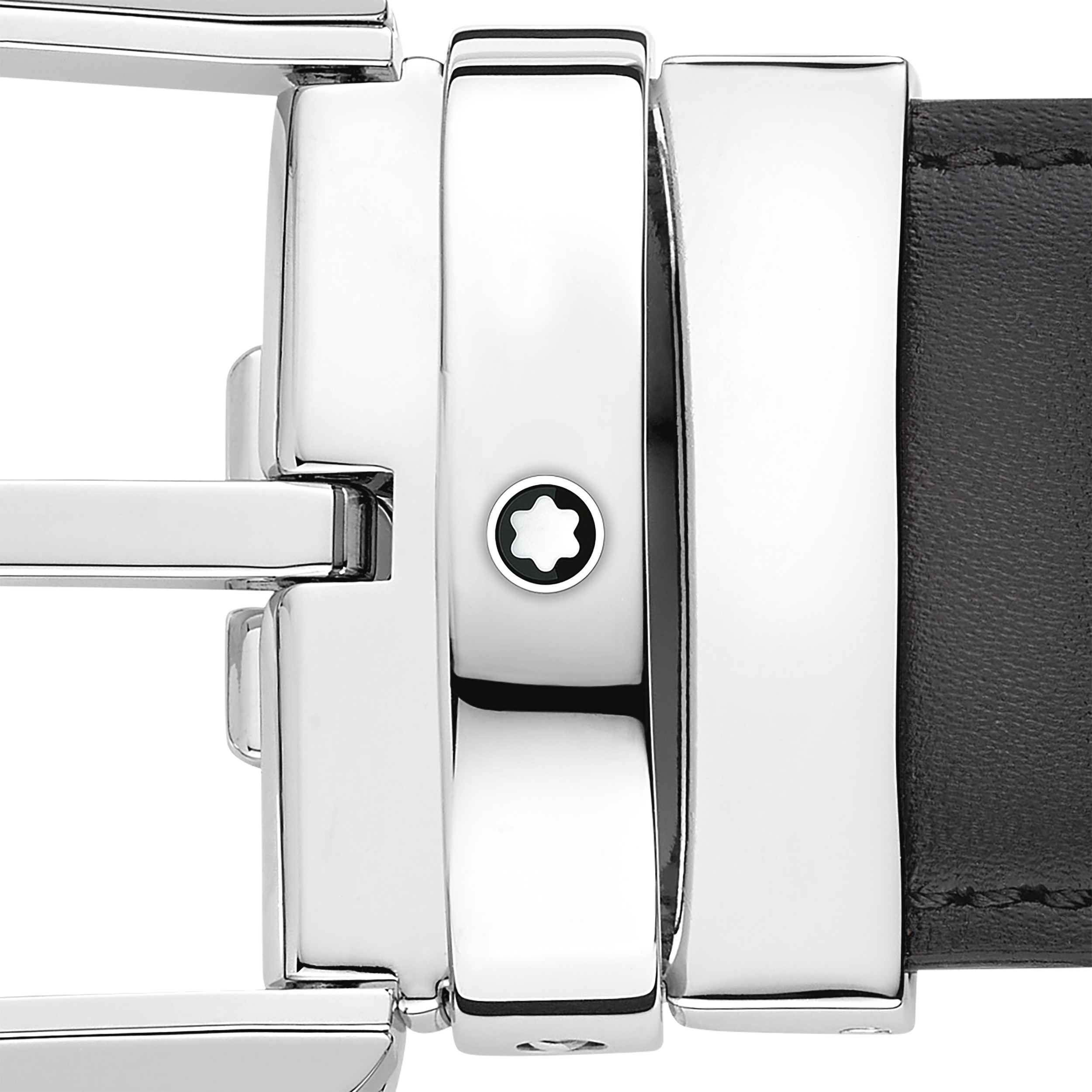 Horseshoe buckle gray 35 mm leather belt - 3