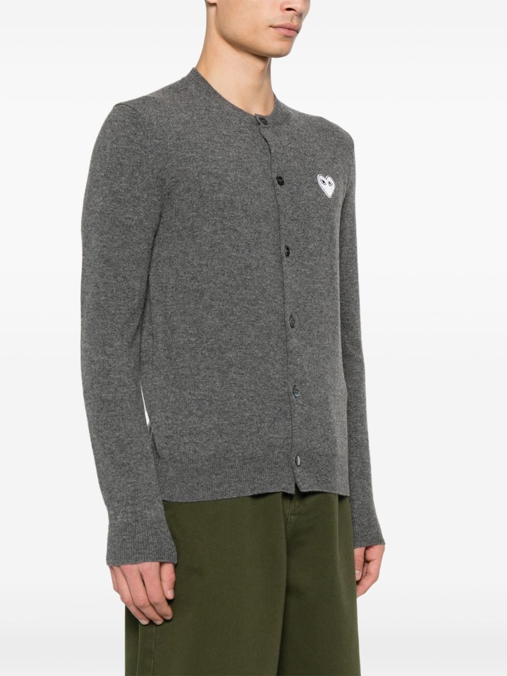 logo-patch cardigan - 3