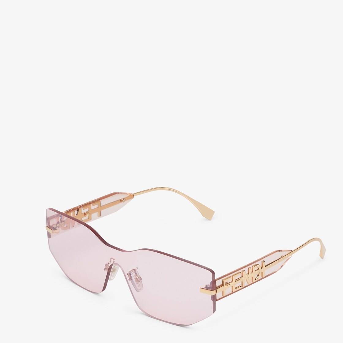 Rectangular Fendigraphy shield sunglasses inspired by the Hobo bag. Temples with in-line gold-colore - 2